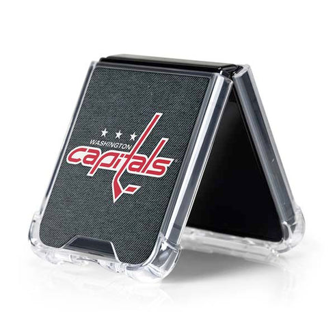 NHL Washington Capitals Black Background Galaxy Z Flip5 5G Clear Case