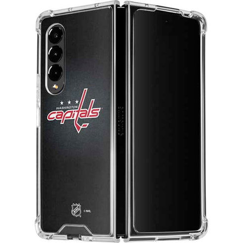 NHL Washington Capitals Black Background Galaxy Z Fold4 5G Clear Case