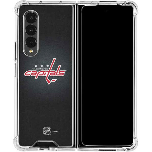 NHL Washington Capitals Black Background Galaxy Z Fold4 5G Clear Case
