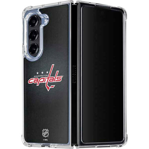 NHL Washington Capitals Black Background Galaxy Z Fold5 5G Clear Case
