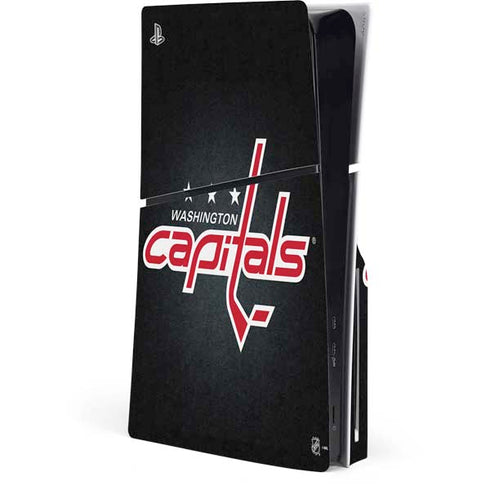NHL Washington Capitals Black Background PS5 Slim Disk Console Skin