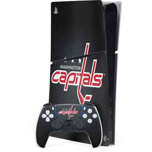NHL Washington Capitals Black Background PS5 Slim Digital Edition Bundle Skin