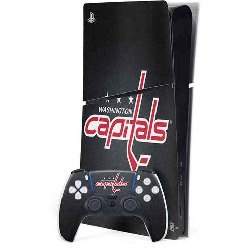NHL Washington Capitals Black Background PS5 Slim Digital Edition Console Skin