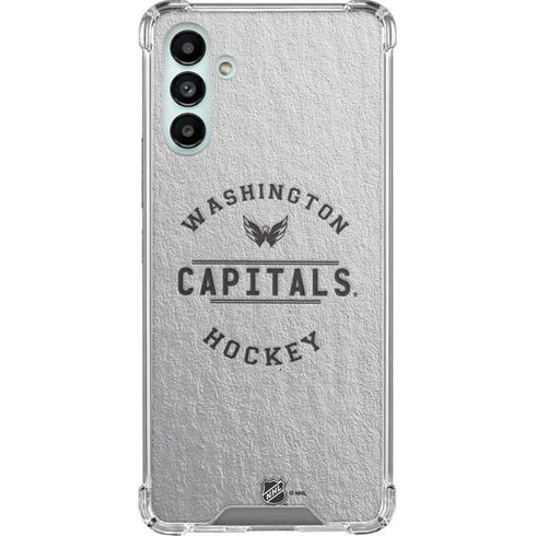 NHL Washington Capitals Black Text Galaxy A13 5G Clear Case