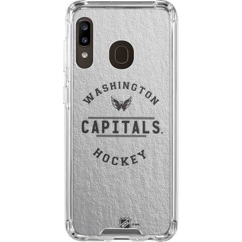 NHL Washington Capitals Black Text Galaxy A30 Clear Case