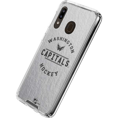 NHL Washington Capitals Black Text Galaxy A30 Clear Case