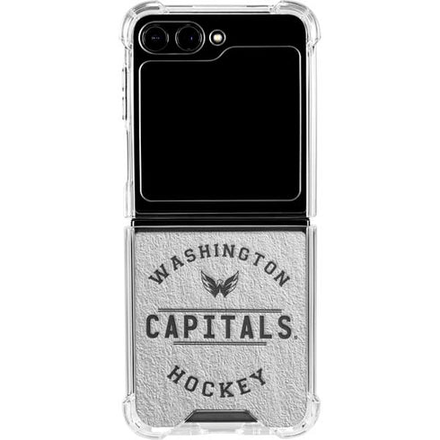 NHL Washington Capitals Black Text Galaxy Z Flip5 5G Clear Case