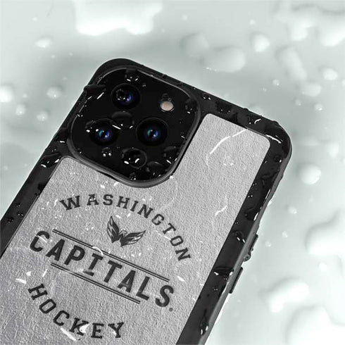 NHL Washington Capitals Black Text iPhone 14 Pro Waterproof Case