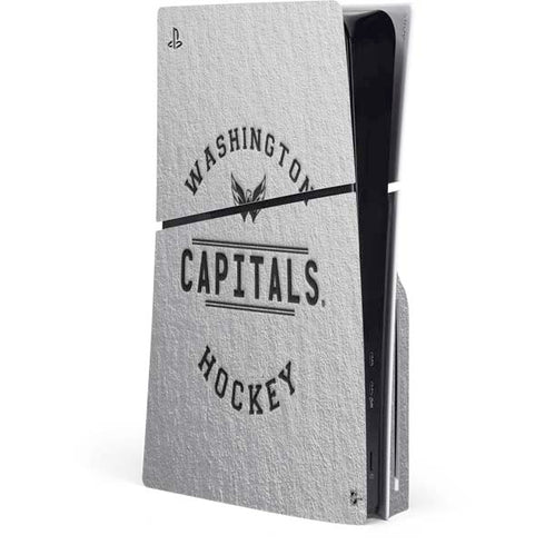 NHL Washington Capitals Black Text PS5 Slim Disk Console Skin