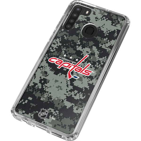 NHL Washington Capitals Camo Galaxy A21 Clear Case