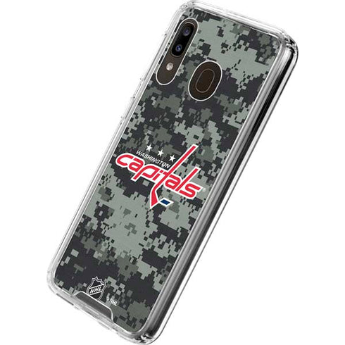 NHL Washington Capitals Camo Galaxy A30 Clear Case