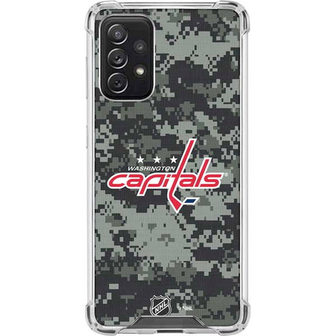 NHL Washington Capitals Camo Galaxy A72 5G Clear Case