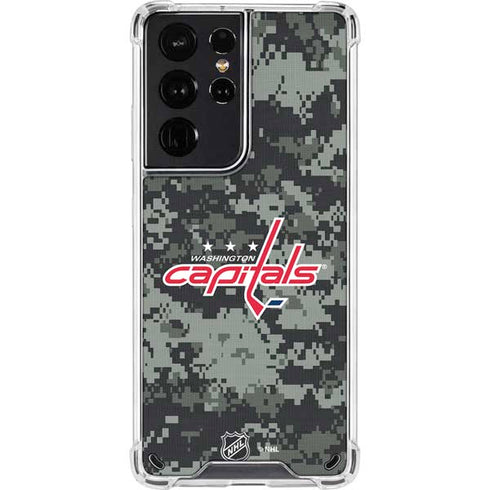 NHL Washington Capitals Camo Galaxy S21 Ultra 5G Clear Case