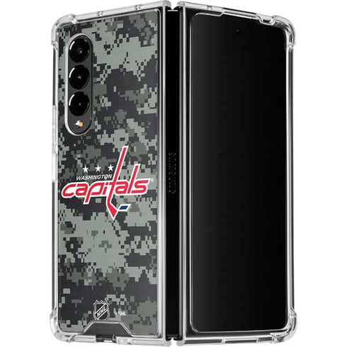 NHL Washington Capitals Camo Galaxy Z Fold4 5G Clear Case