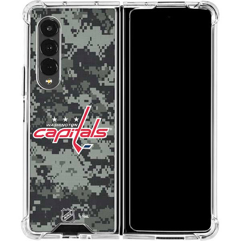 NHL Washington Capitals Camo Galaxy Z Fold4 5G Clear Case