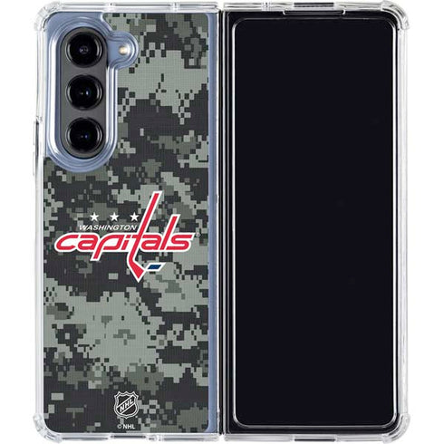 NHL Washington Capitals Camo Galaxy Z Fold5 5G Clear Case