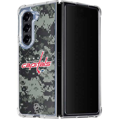 NHL Washington Capitals Camo Galaxy Z Fold5 5G Clear Case