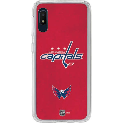 NHL Washington Capitals Distressed Galaxy A10e Clear Case