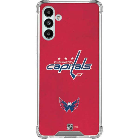 NHL Washington Capitals Distressed Galaxy A13 5G Clear Case