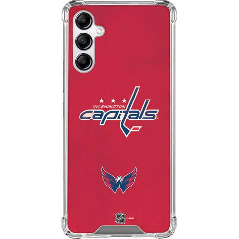 NHL Washington Capitals Distressed Galaxy A14 5G Clear Case