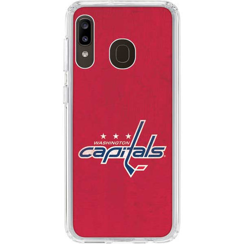 NHL Washington Capitals Distressed Galaxy A20 Clear Case