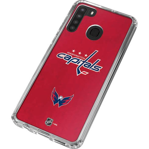 NHL Washington Capitals Distressed Galaxy A21 Clear Case