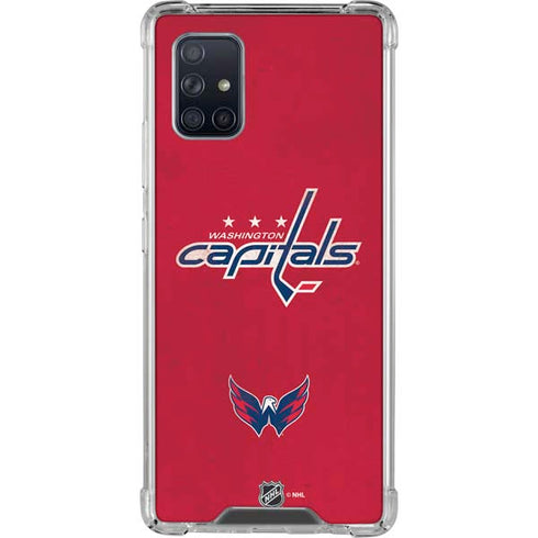 NHL Washington Capitals Distressed Galaxy A71 5G Clear Case