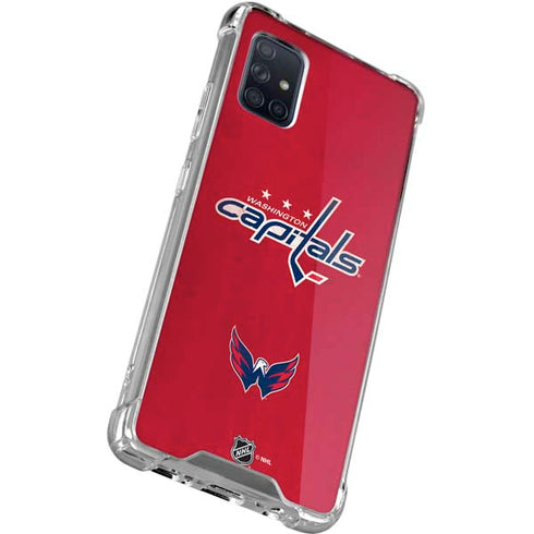 NHL Washington Capitals Distressed Galaxy A71 5G Clear Case
