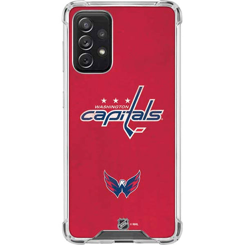 NHL Washington Capitals Distressed Galaxy A72 5G Clear Case