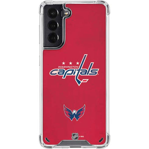 NHL Washington Capitals Distressed Galaxy S21 5G Clear Case