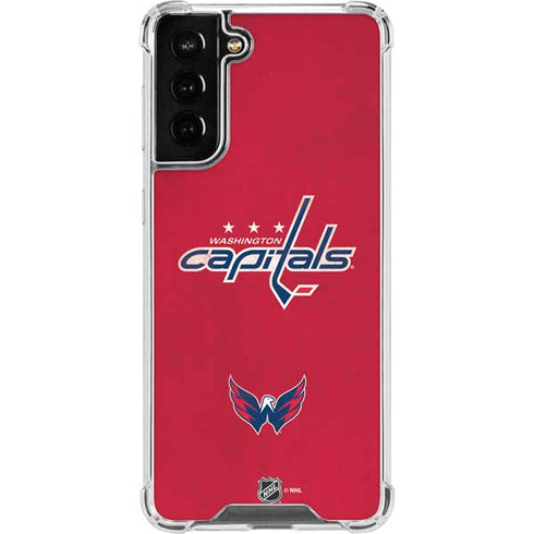 NHL Washington Capitals Distressed Galaxy S21 FE Clear Case