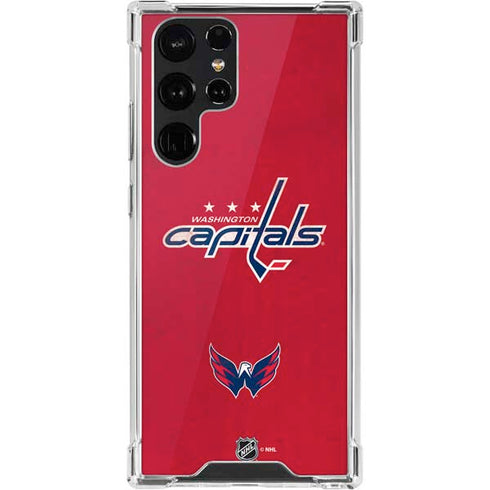 NHL Washington Capitals Distressed Galaxy S22 Ultra Clear Case