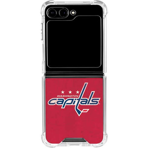 NHL Washington Capitals Distressed Galaxy Z Flip5 5G Clear Case