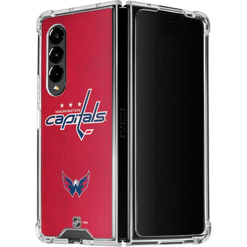 NHL Washington Capitals Distressed Galaxy Z Fold4 5G Clear Case