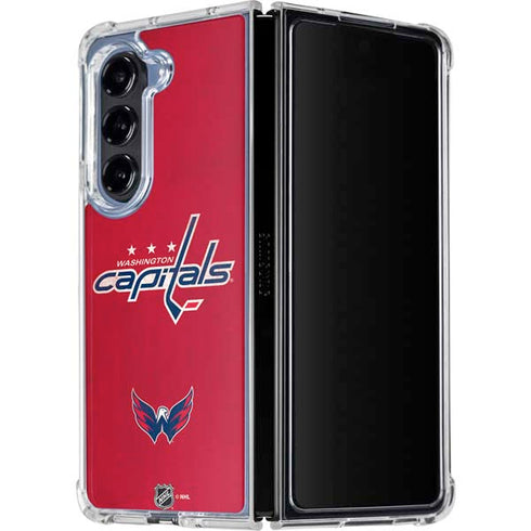 NHL Washington Capitals Distressed Galaxy Z Fold5 5G Clear Case