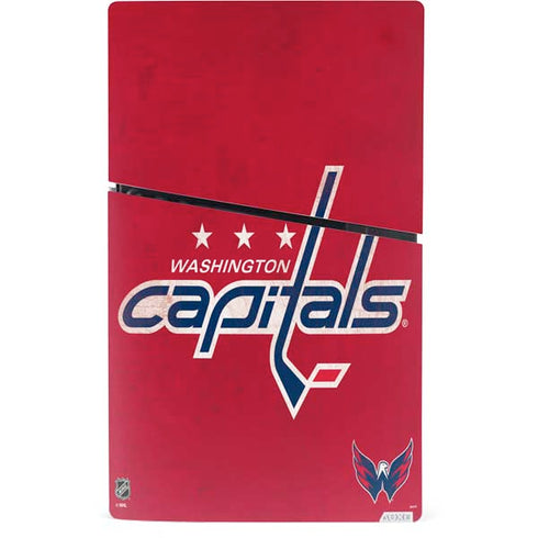 NHL Washington Capitals Distressed PS5 Slim Digital Edition Bundle Skin