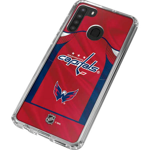 NHL Washington Capitals Home Jersey Galaxy A21 Clear Case