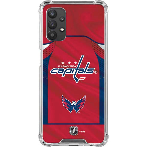 NHL Washington Capitals Home Jersey Galaxy A32 5G Clear Case
