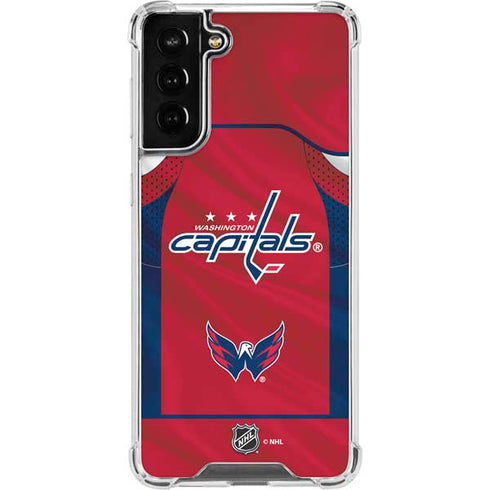 NHL Washington Capitals Home Jersey Galaxy S21 FE Clear Case