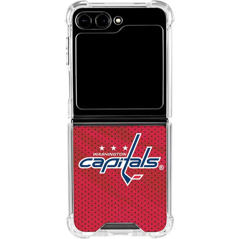 NHL Washington Capitals Home Jersey Galaxy Z Flip5 5G Clear Case