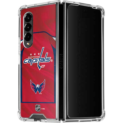 NHL Washington Capitals Home Jersey Galaxy Z Fold4 5G Clear Case