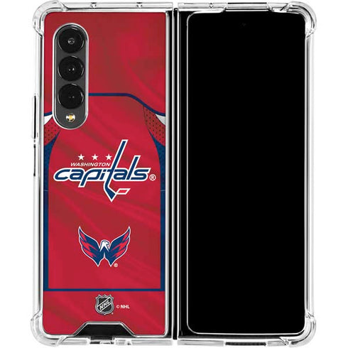 NHL Washington Capitals Home Jersey Galaxy Z Fold4 5G Clear Case