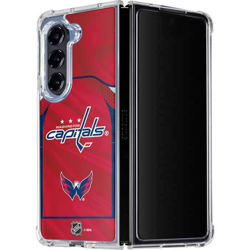 NHL Washington Capitals Home Jersey Galaxy Z Fold5 5G Clear Case