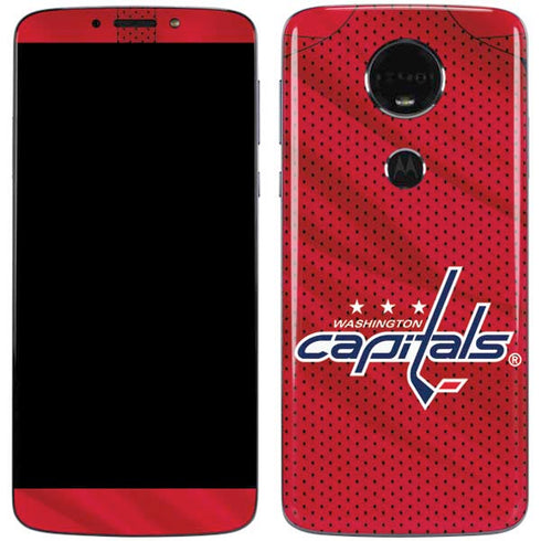 NHL Washington Capitals Home Jersey Moto E5 Plus Skin