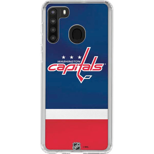 NHL Washington Capitals Jersey Galaxy A21 Clear Case
