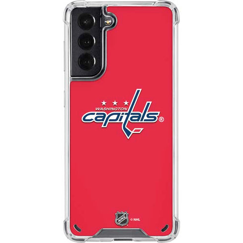 NHL Washington Capitals Solid Background Galaxy S21 5G Clear Case