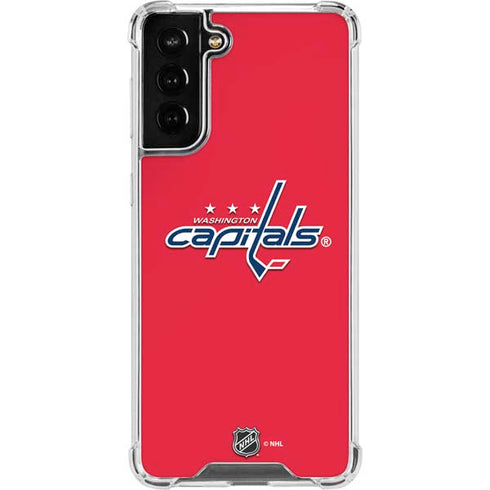 NHL Washington Capitals Solid Background Galaxy S21 FE Clear Case