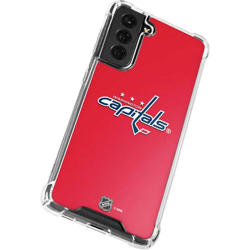 NHL Washington Capitals Solid Background Galaxy S21 FE Clear Case