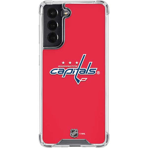 NHL Washington Capitals Solid Background Galaxy S22 Clear Case