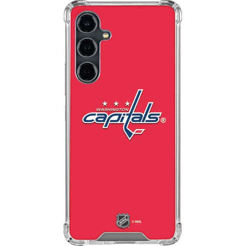NHL Washington Capitals Solid Background Galaxy S23 FE Clear Case